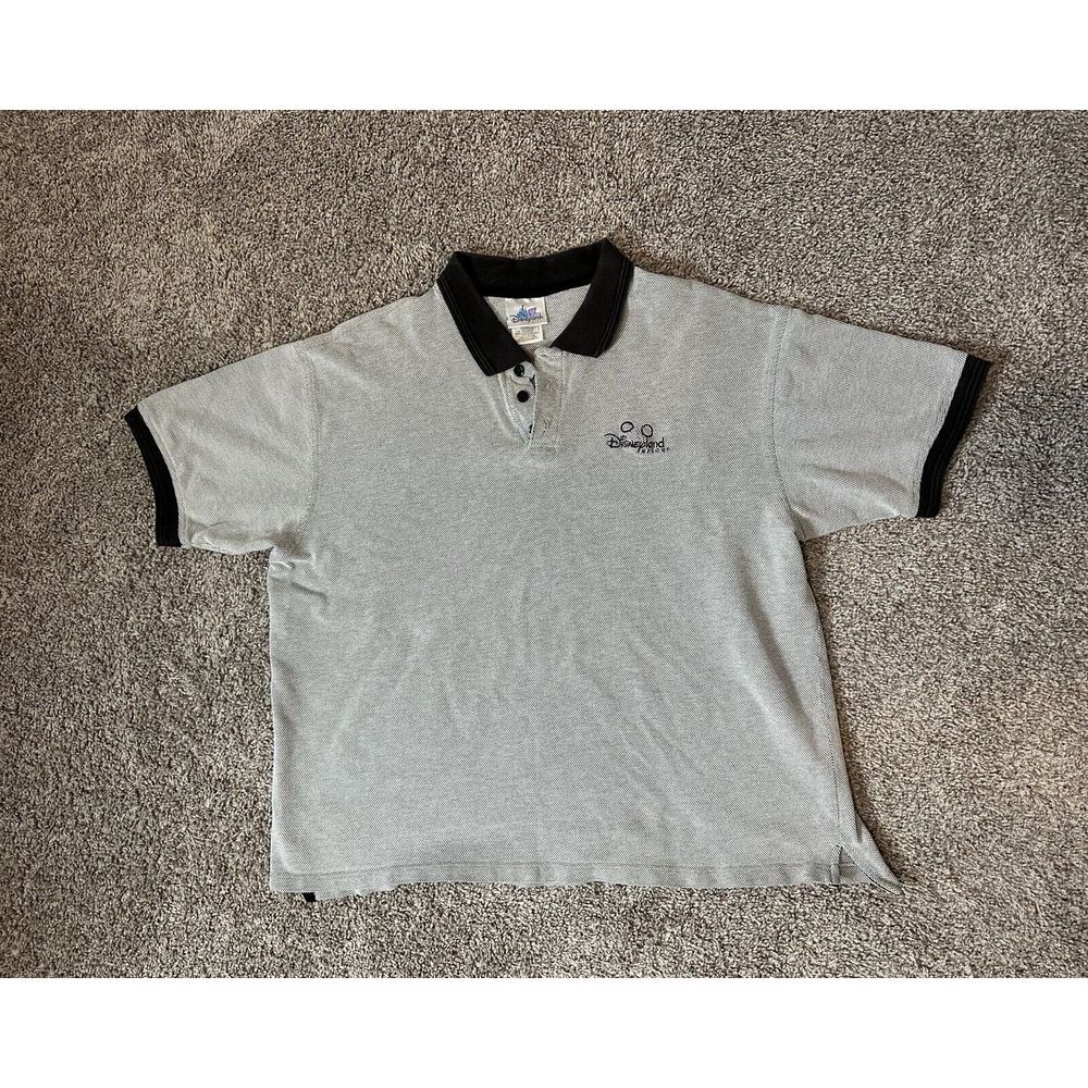 Disneyland Resort Polo Mens 2XL Gray Mickey Mouse Short Sleeve Collared Shirt‎